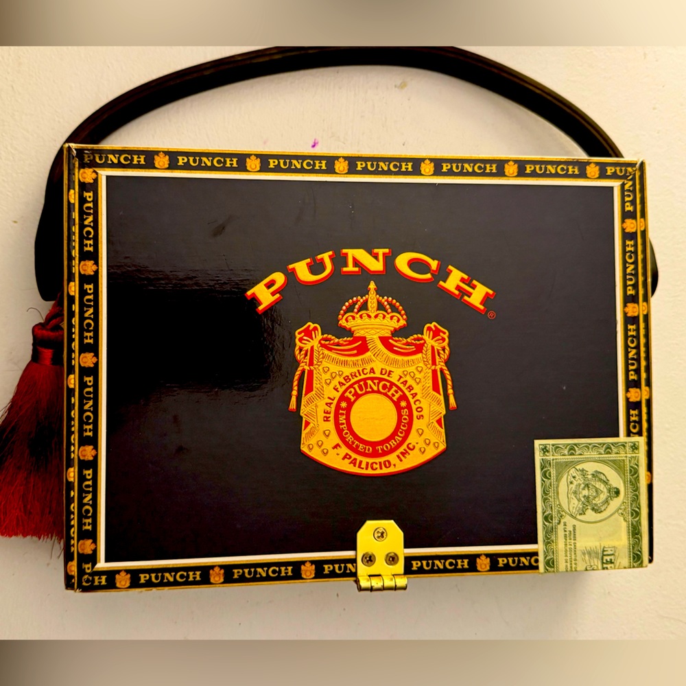 Punch cigar box bag with Audrey Hepburn images